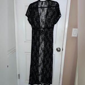 Black long lace cover up